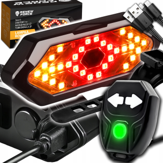 Zadné svetlo na bicykel, zadné na bicykel, USB indikátor + diaľkové ovládanie
